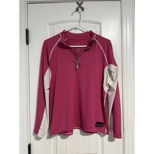 Duckskinz Pink/White Full Zip SPF & UPF Sun Protection EUC Women's Size M